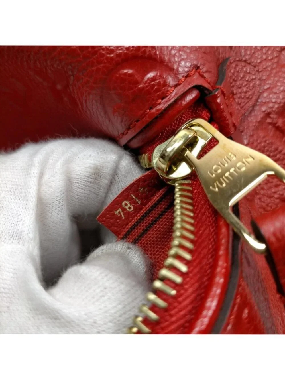 Authentic Louis Vuitton Bastille PM Monogram Empreinte Leather Red Shoulder Bag